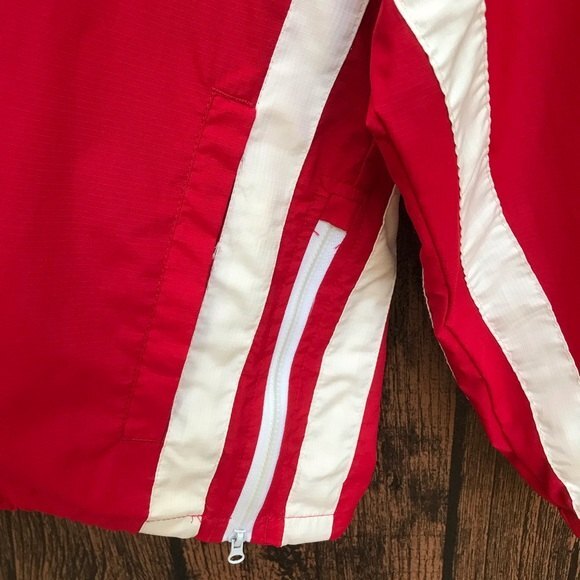 BAW Athletic Wear Red & White Two Stripe Pullover Jacket Men's Size Large - Picture 4 of 12